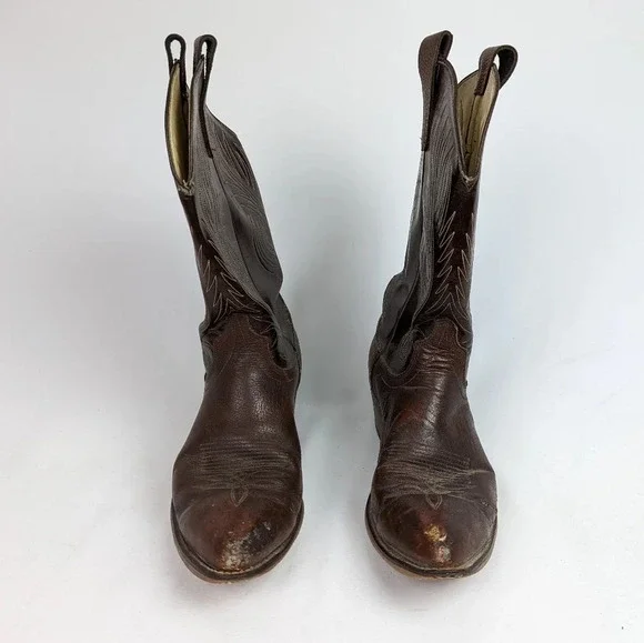 Laredo Vintage Mens 10 D Leather Western Cowboy Boots  Pointed Toe Embroidered - Picture 2 of 16